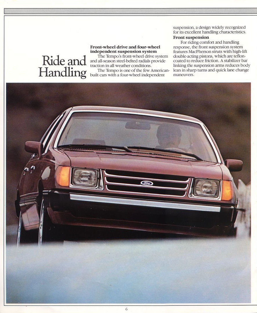 1985 Ford Tempo Brochure Page 6